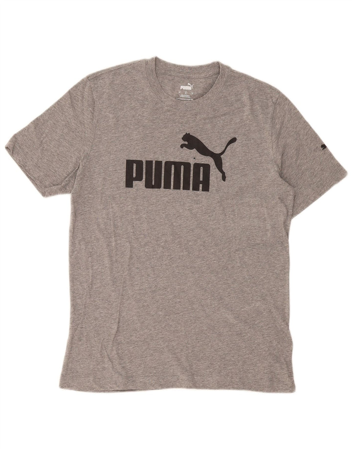 Tricou grafic Puma pentru bărbați Top, bumbac, gri mediu