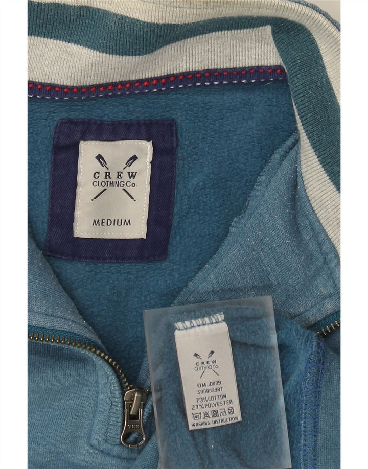 Crew Clothing Hanorac pentru bărbați cu fermoar și gât Pulover Bumbac albastru mediu