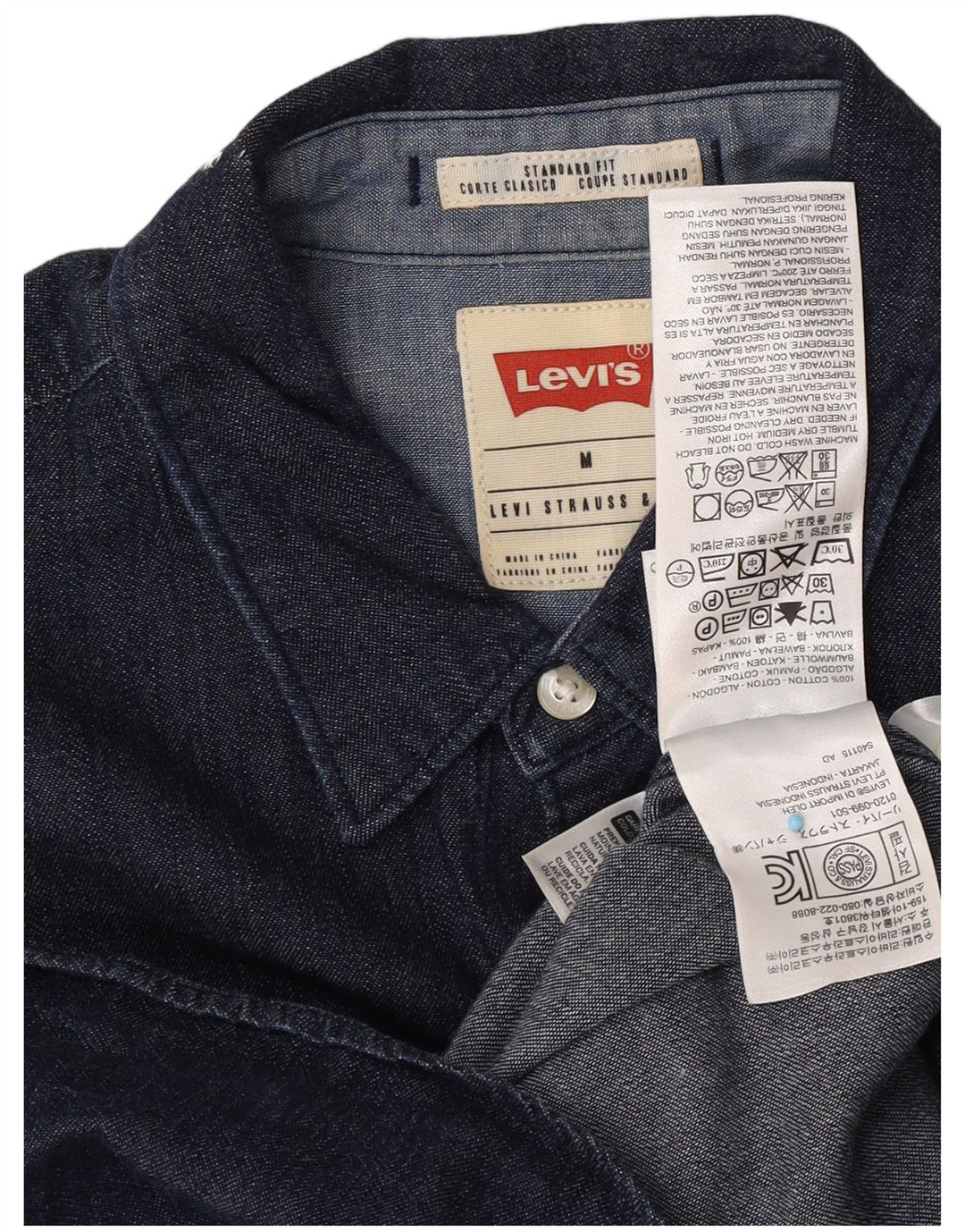 Cămașă Levi's pentru bărbați, cu ajustare standard, din denim, bumbac mediu albastru bleumarin