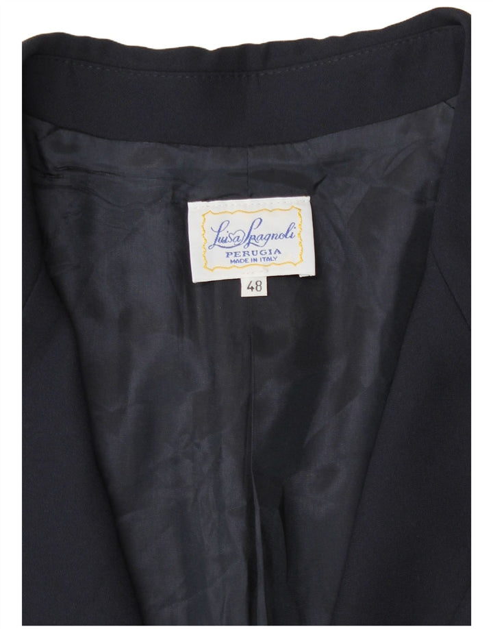 Sacou blazer pentru femei Luisa Spagnoli cu 1 nasture IT 48 XL Acetat bleumarin