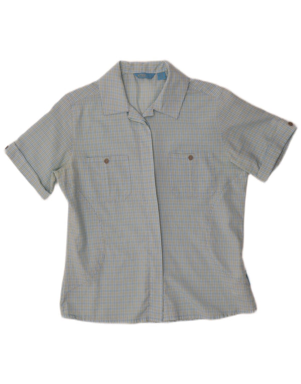 SALEWA Cămașă cu mânecă scurtă pentru femei UK 10 Small Blue Check Poliester
