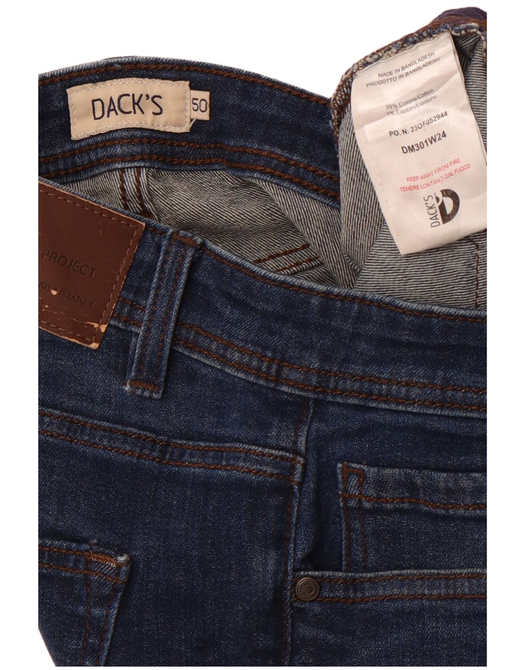 DACK'S Blugi drepti pentru bărbați IT 50 Large W34 L31 Bumbac bleumarin
