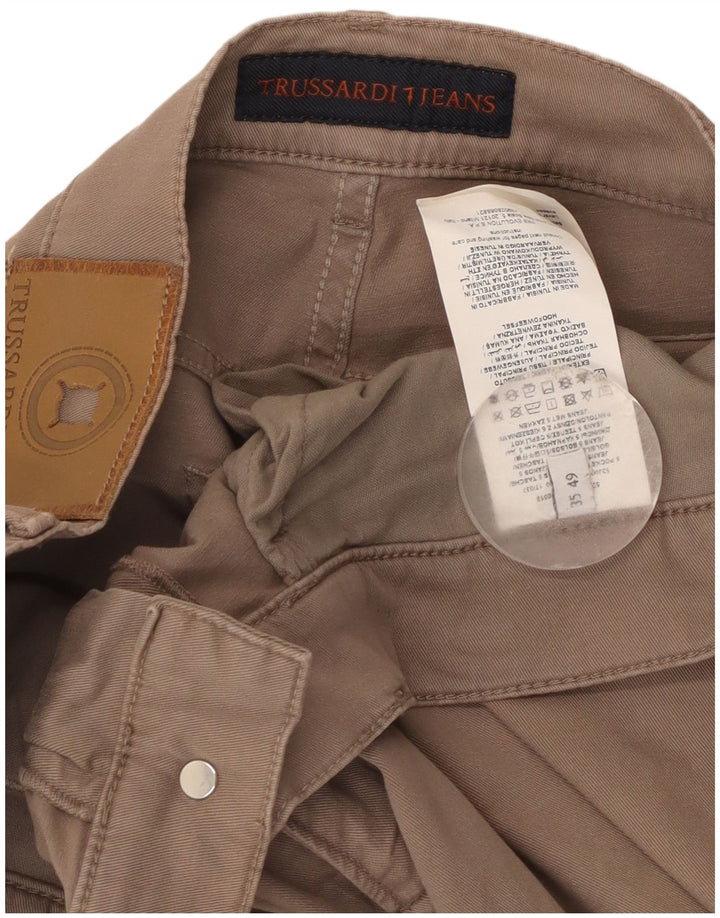 Trussardi Pantaloni drepți casual pentru bărbați W35 L33 poliester bej