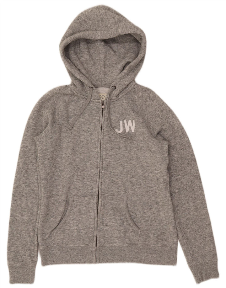 JACK WILLS Pulover cu capota cu fermoar pentru femei UK 14 mare, gri, poliester cu pete