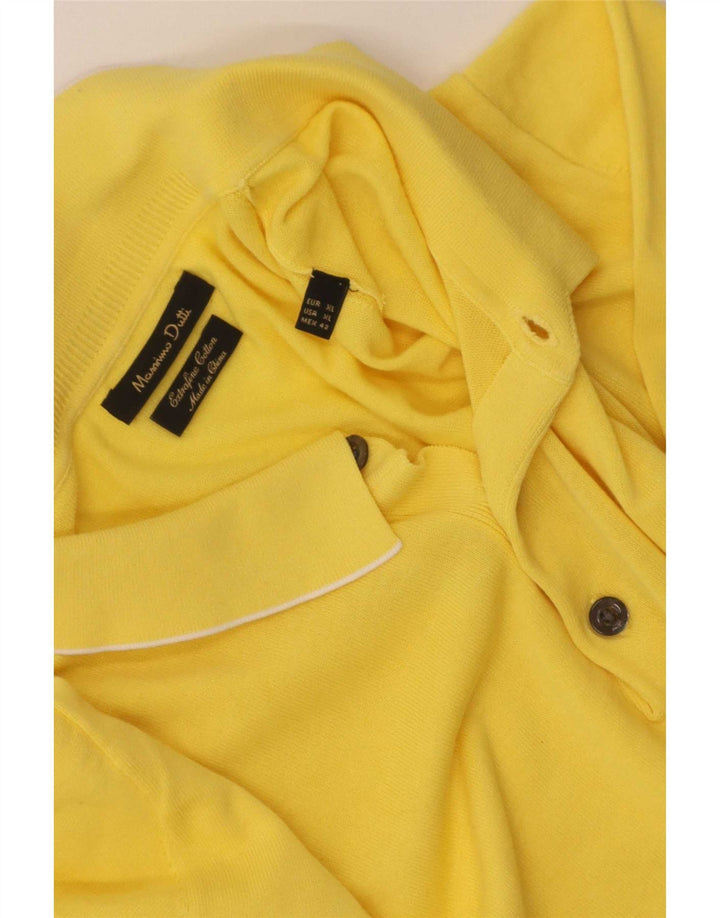 Tricou polo Massimo Dutti pentru bărbați, bumbac galben XL