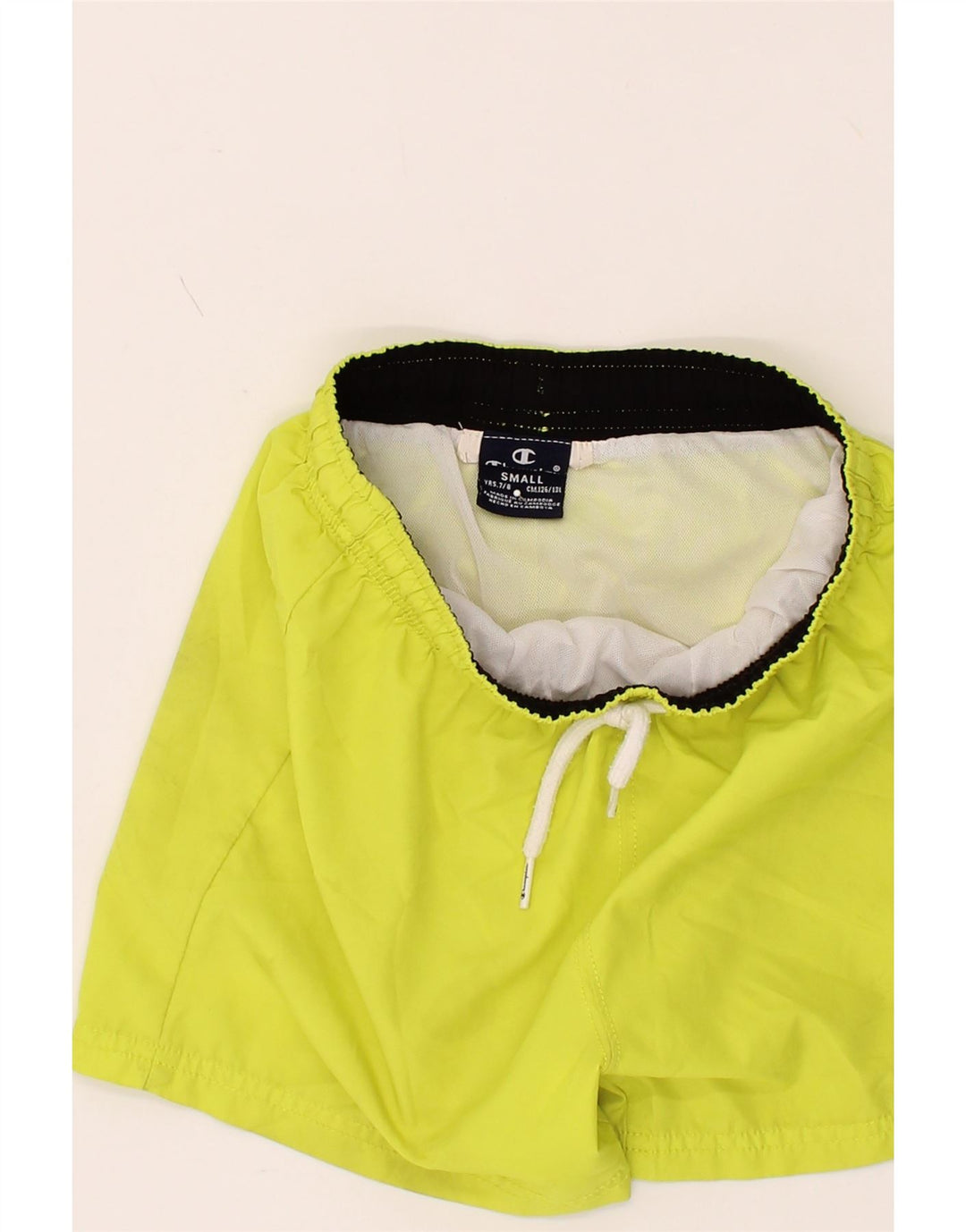 CHAMPION Boys Sport Shorts 7-8 Years Small Yellow Vintage Champion and Second-Hand Champion from Messina Hembry 