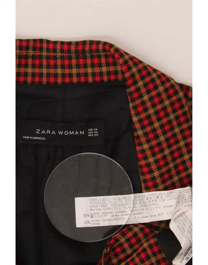 Blazer pentru femei Zara, cu 2 nasturi, UK 18 XL, poliester cu carouri multicolore