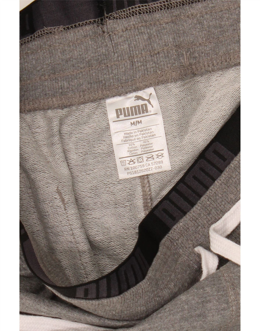 Pantaloni scurți sport grafic Puma pentru bărbați, bumbac, gri mediu