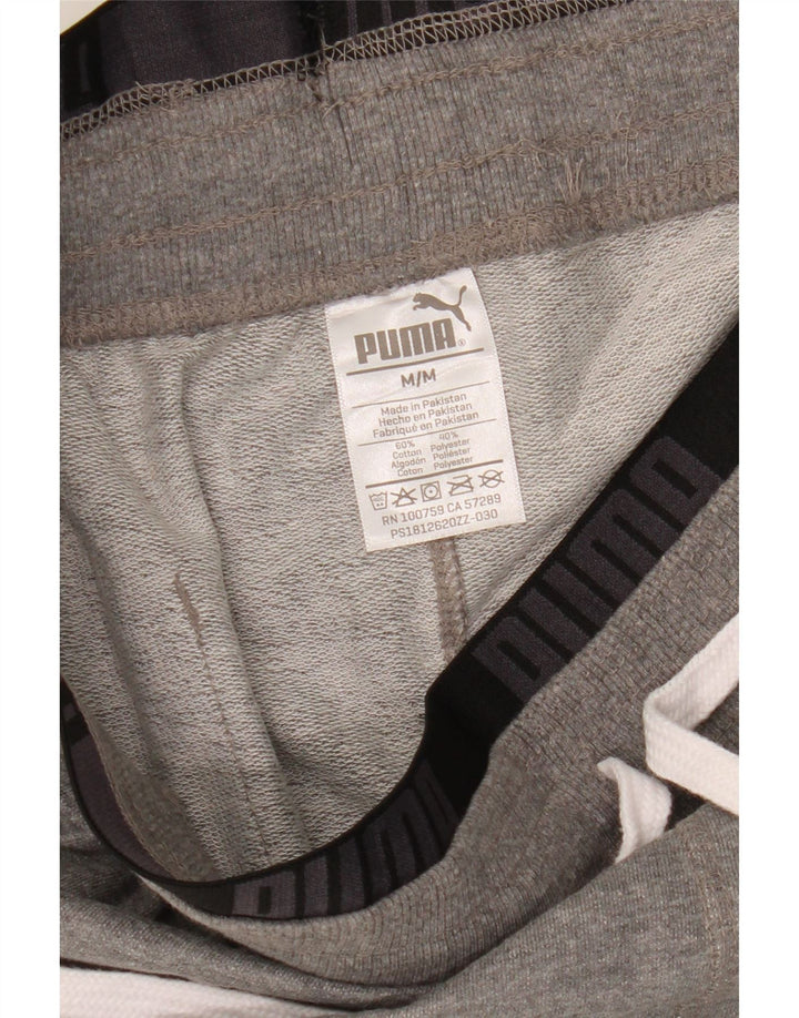 Pantaloni scurți sport grafic Puma pentru bărbați, bumbac, gri mediu