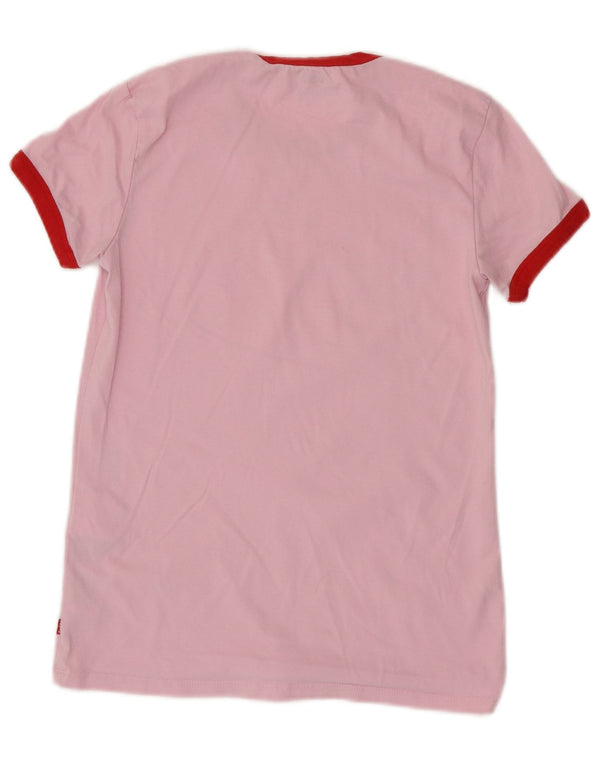 Tricou cu grafic supradimensionat pentru femei LEVI'S, UK 6 XS, bumbac roz