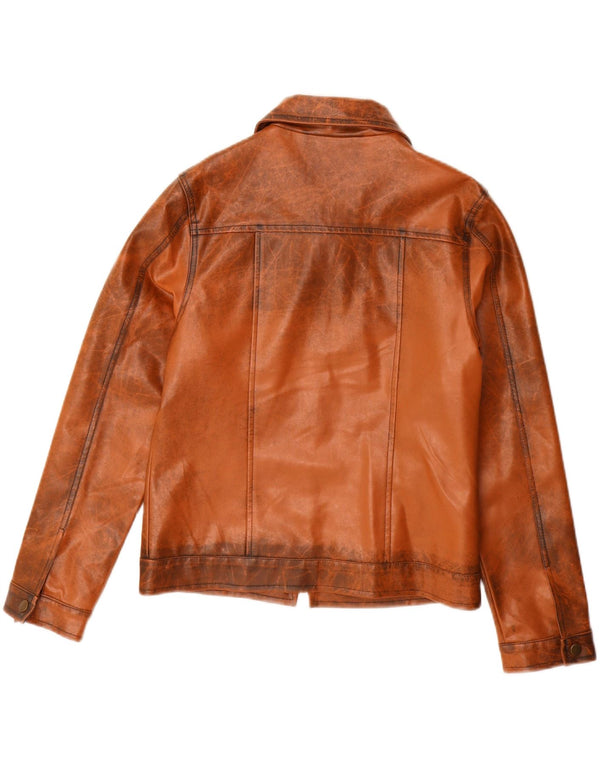 Jachetă de piele pentru femei VINTAGE UK 14 mare maro