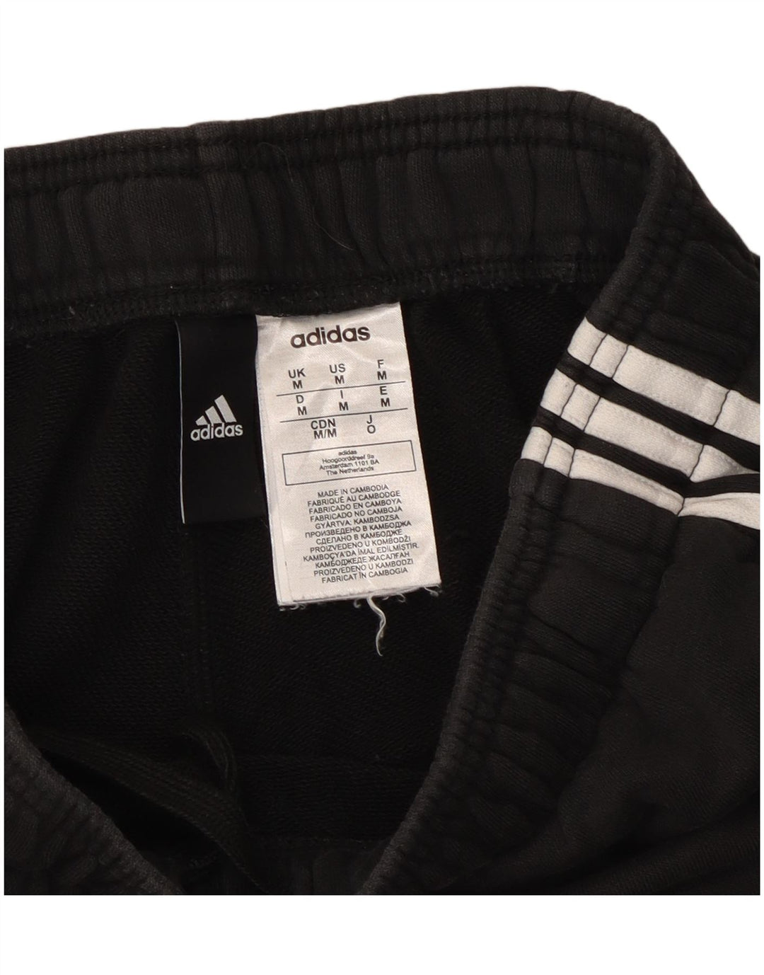 Pantaloni de trening Adidas pentru bărbați, bumbac mediu negru