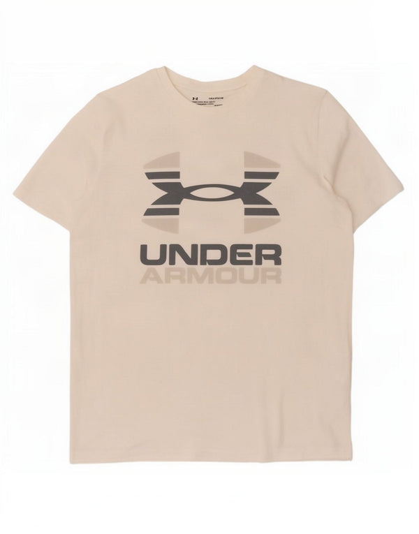 Tricou grafic Under Armour pentru băieți Top 13-14 ani XL Off White Sports
