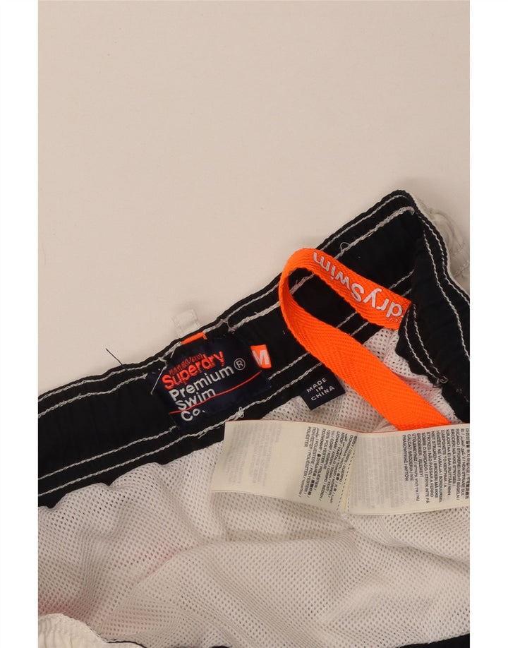 Pantaloni scurți de înot Superdry pentru bărbați, poliester alb mediu
