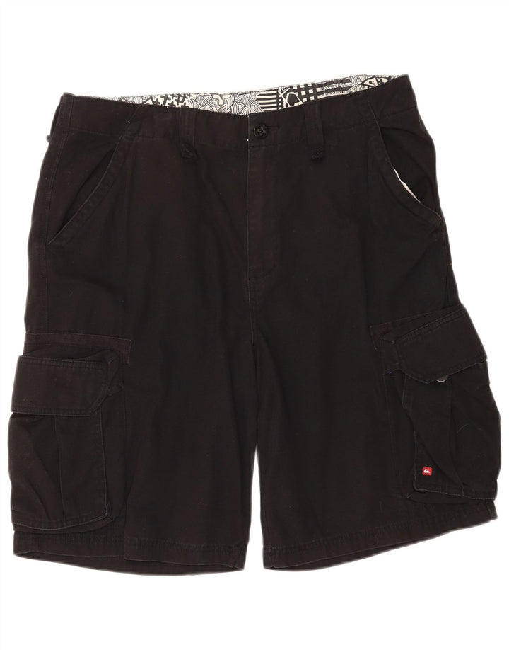 Pantaloni scurți cargo Quiksilver pentru bărbați W34, bumbac negru mare