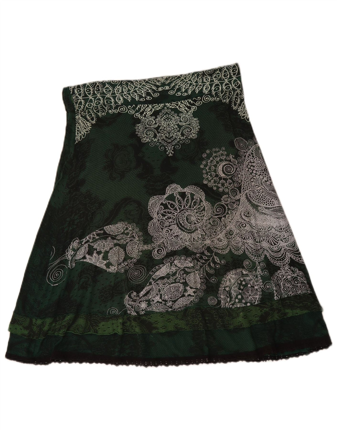 Fusta Desigual Womens A-Line Medium W30 Green Floral