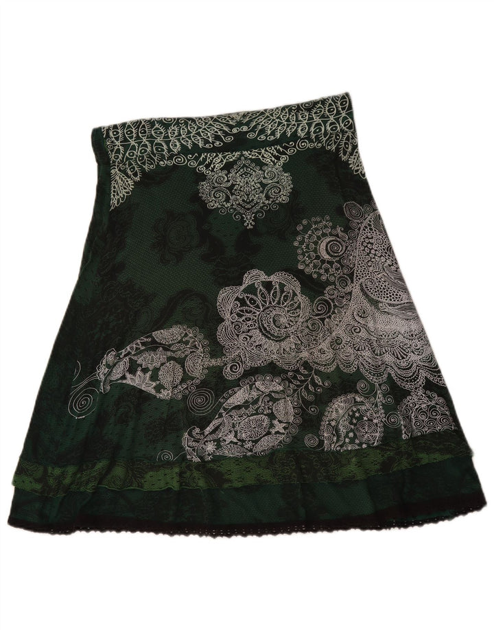 Fusta Desigual Womens A-Line Medium W30 Green Floral