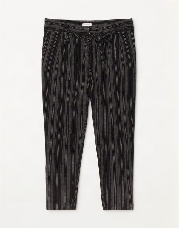 Pantaloni tăiați pentru femei Marks & Spencer UK 16 Large W36 L25 Negru cu dungi