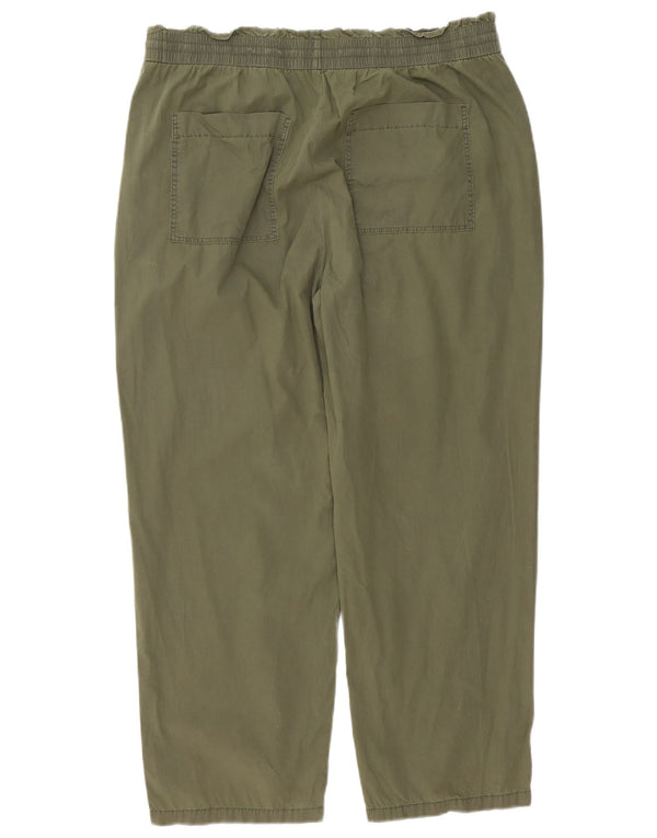 Pantaloni largi pentru femei Marks & Spencer cu talie înaltă UK 18 XL W38 L28 kaki