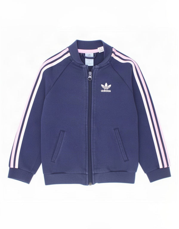 Jachetă Adidas Fete Trening Top 3-4 Ani Bumbac Bleumarin