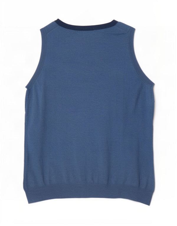 Boden Womens Vest Tank Top UK 10 Small Blue Bumbac