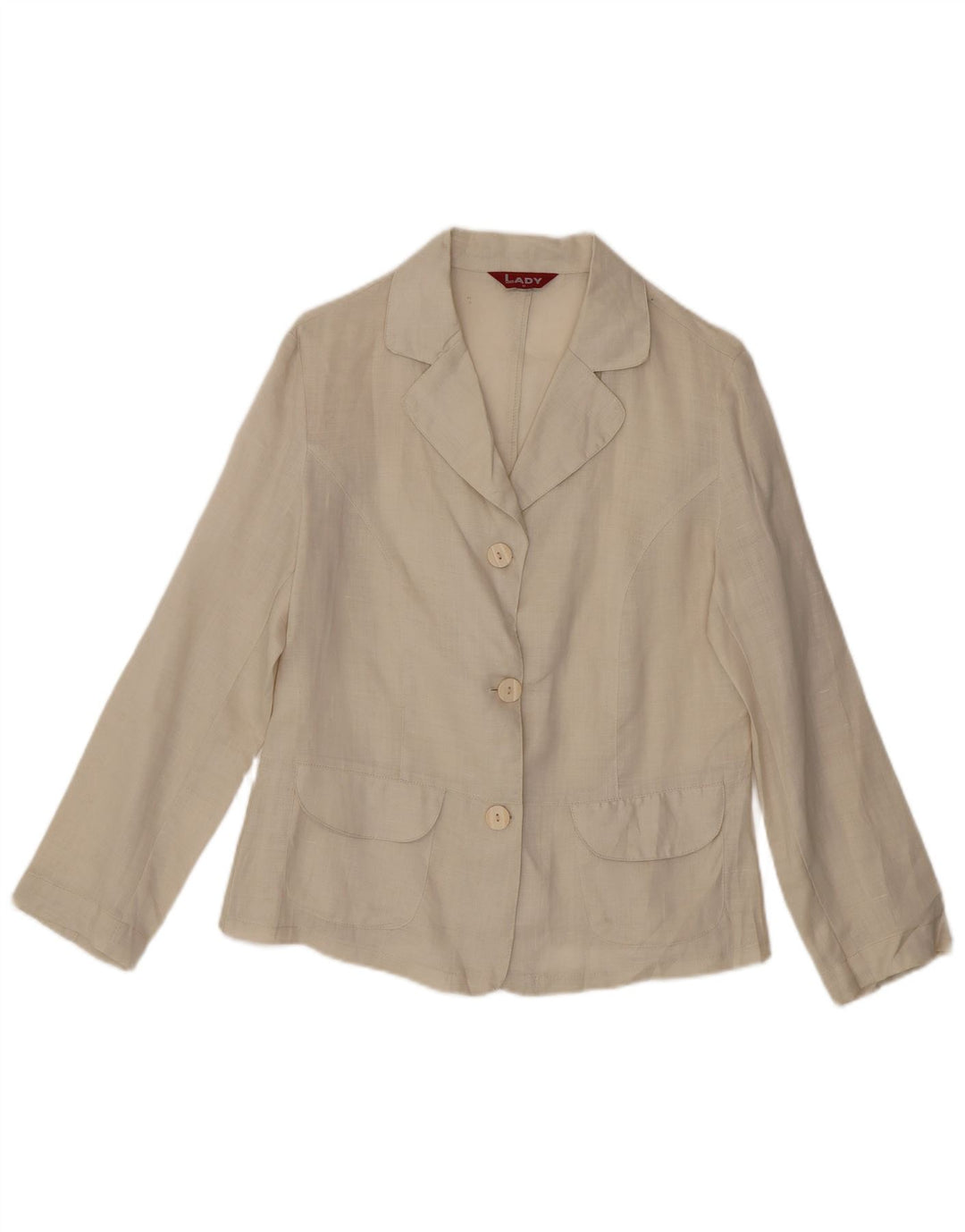 Bluză de cămașă vintage pentru femei UK 14 Medium Beige In