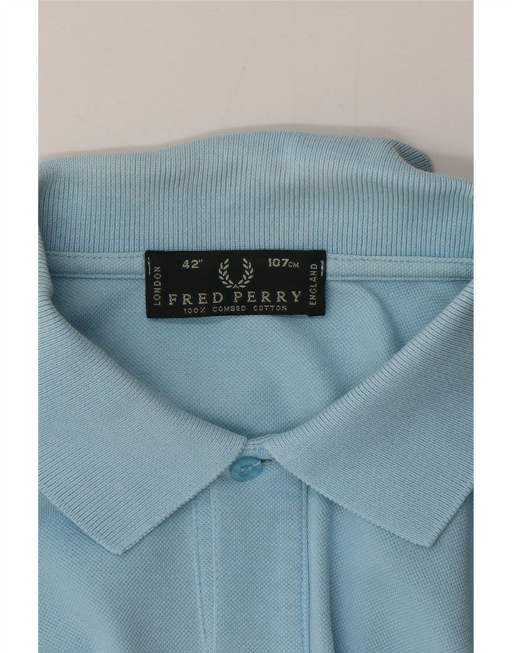 Cămașă polo Fred Perry pentru bărbați, bumbac albastru mediu