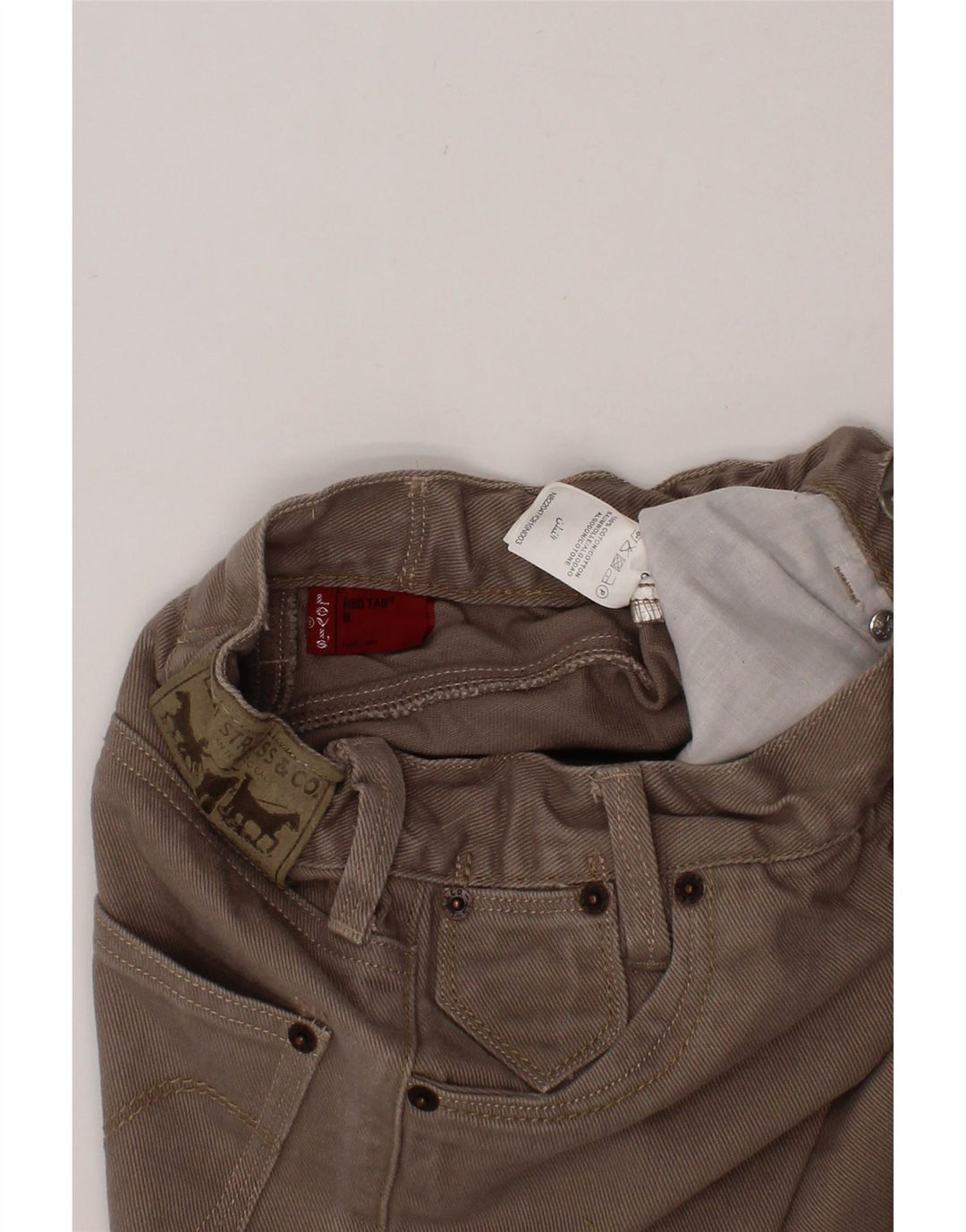 LEVI'S Boys Straight Jeans 5-6 Years W22 L21 Brown Cotton Vintage Levi's and Second-Hand Levi's from Messina Hembry 