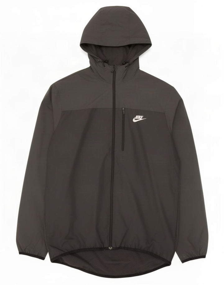 Jachetă de ploaie cu glugă pentru bărbați Nike UK 38 Poliester mediu negru