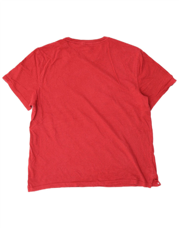 Tricou obișnuit pentru bărbați Fat Face Top mare bumbac roșu