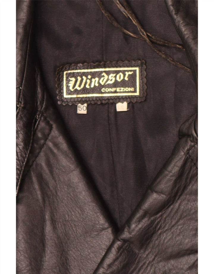 Palton din piele pentru bărbați Windsor IT 50 mare, negru