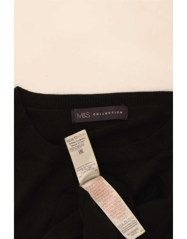 Pulover pentru femei Marks & Spencer cu decolteu triplu UK 14 Medium Negru Acrilic