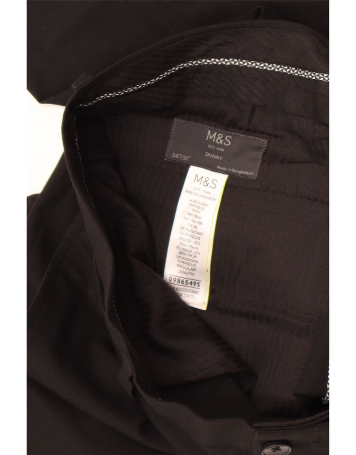 Marks & Spencer Pantaloni skinny pentru bărbați L34 L31 Poliester negru
