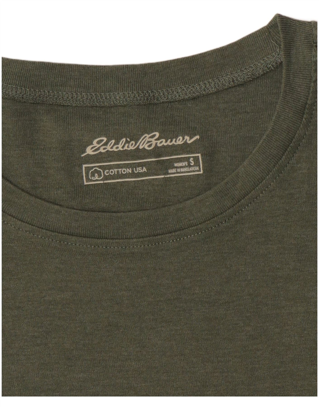 EDDIE BAUER Tricou pentru femei Top UK 10 Small Khaki Bumbac