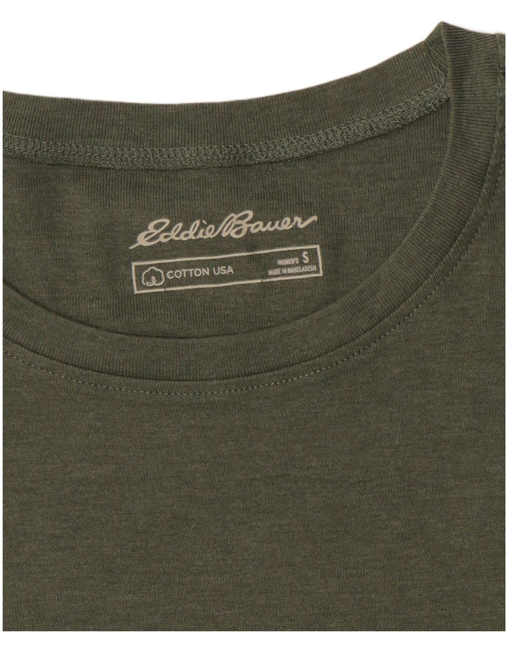 EDDIE BAUER Tricou pentru femei Top UK 10 Small Khaki Bumbac