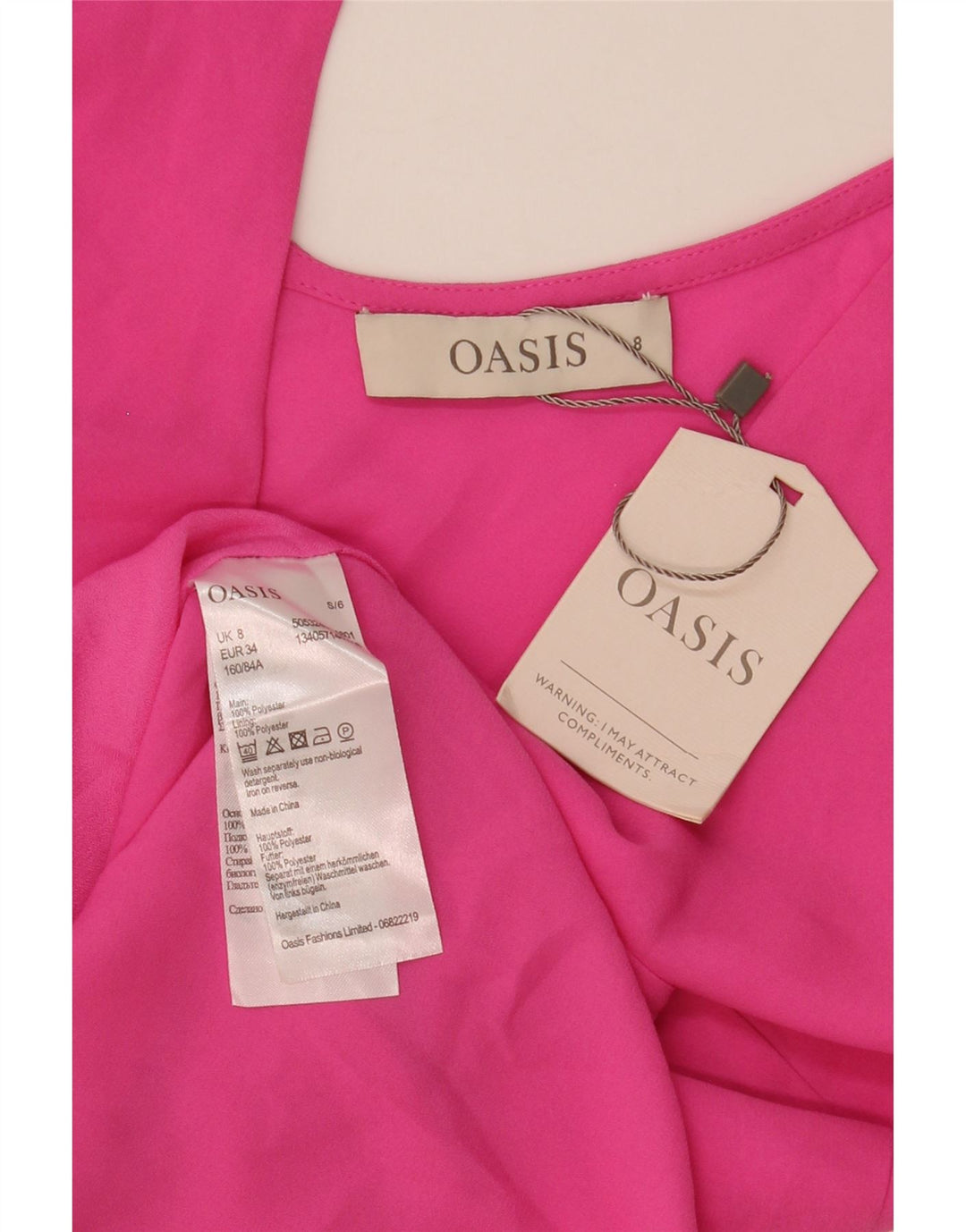 Bluză fără mâneci pentru femei Oasis UK 8 Poliester roz mic