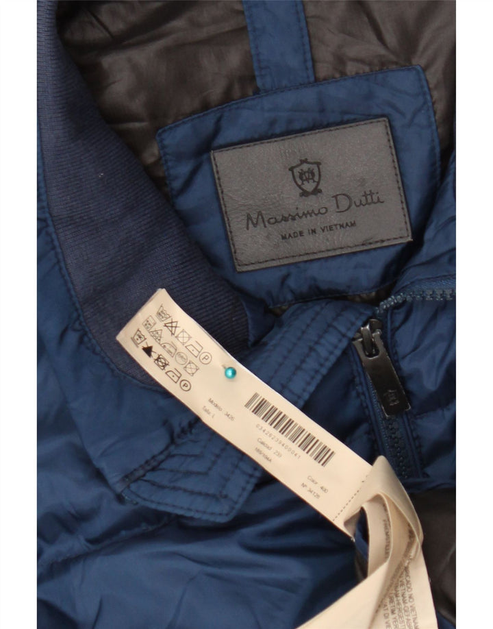 Jachetă căptușită pentru bărbați Massimo Dutti UK 40 Poliester mare bleumarin