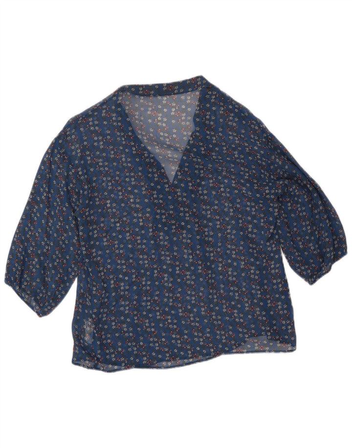 Bluză cu mâneci 3/4 pentru femei Pinko, Marea Britanie 12 Medium Blue Floral