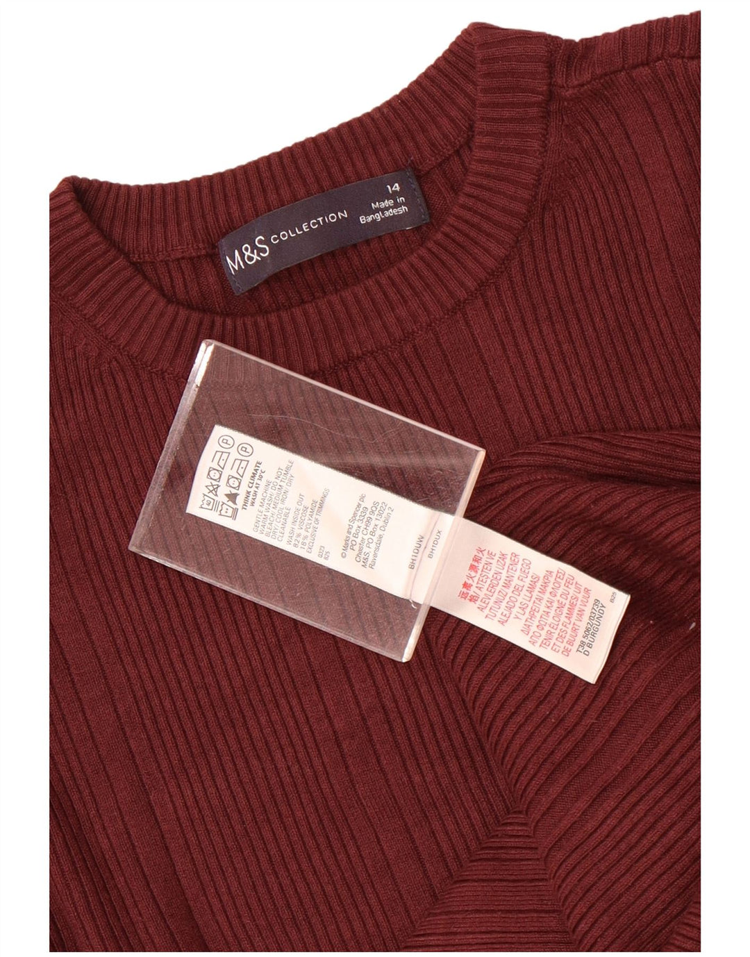 Pulover pentru femei Marks & Spencer cu decolteu rotund din viscoză maro mediu UK 14