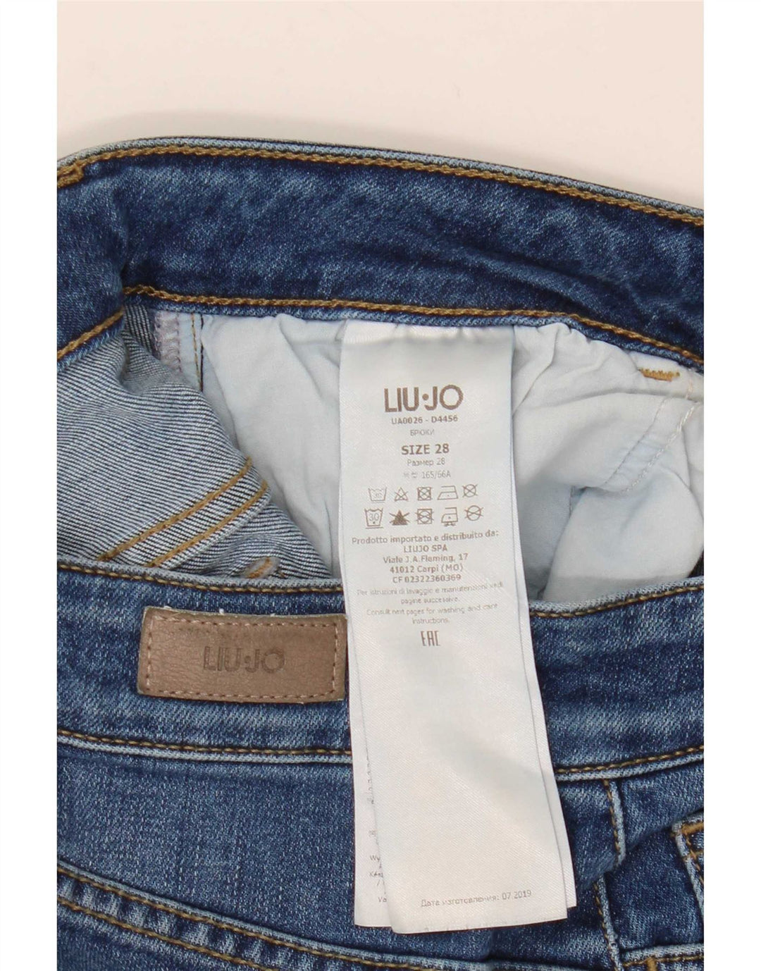 Blugi de damă Liu Jo Distressed Crop Bootcut W28 L25 Bumbac albastru