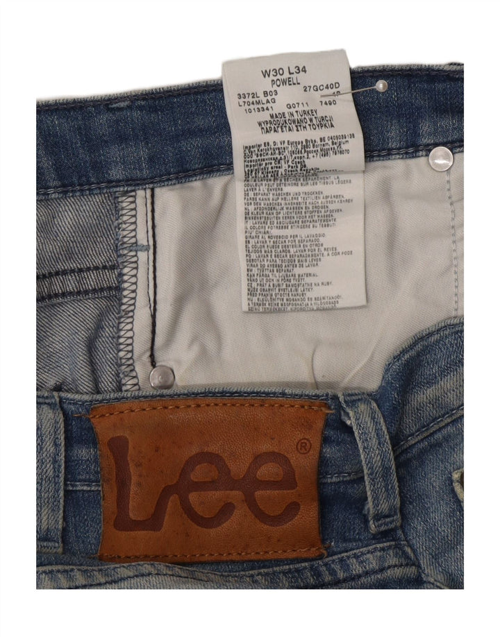Pantaloni scurți Lee Lowell Denim W30, bumbac albastru mediu