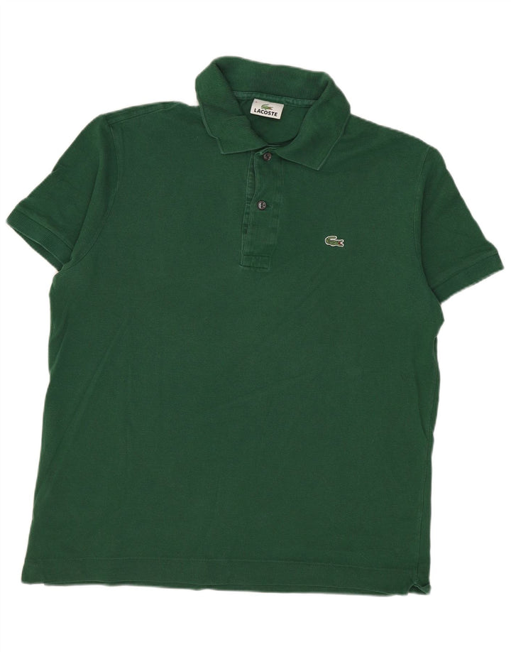 Tricou polo Lacoste pentru bărbați, mărimea 4, bumbac verde mediu