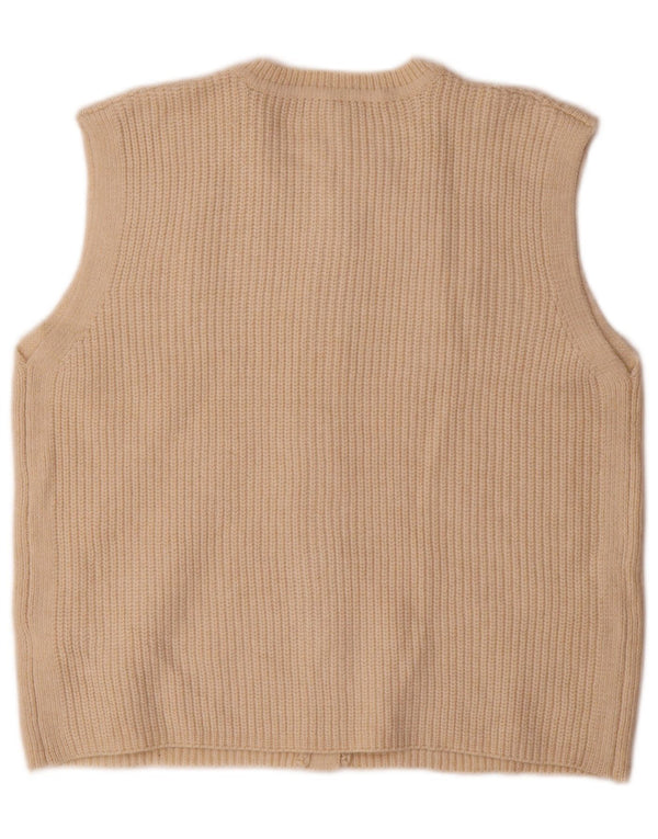 Pulover cardigan fără mâneci pentru femei Marks & Spencer UK 14 Bej mediu