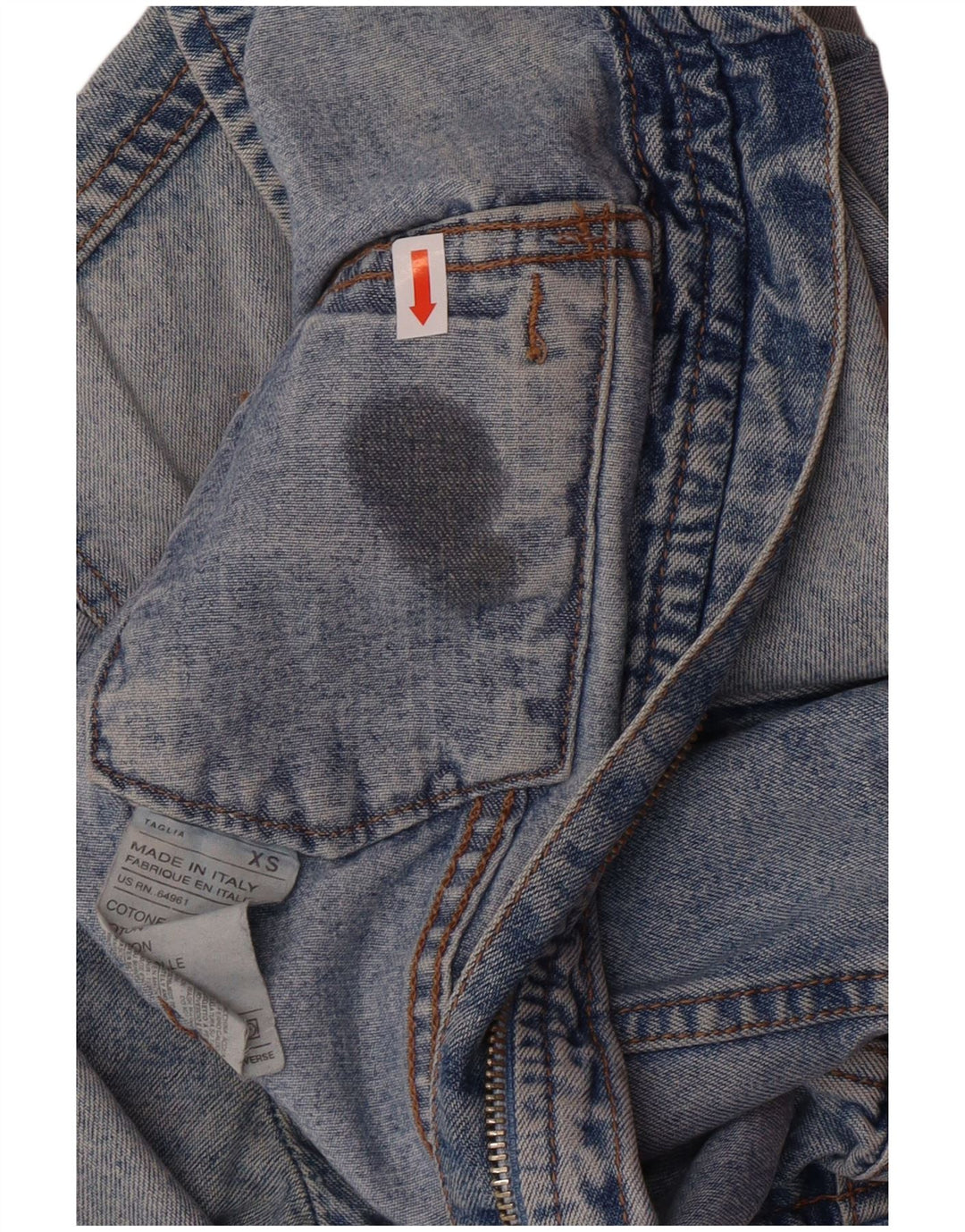 Jachetă de denim crop United Colors of Benetton pentru femei UK 6 XS Blue Classic