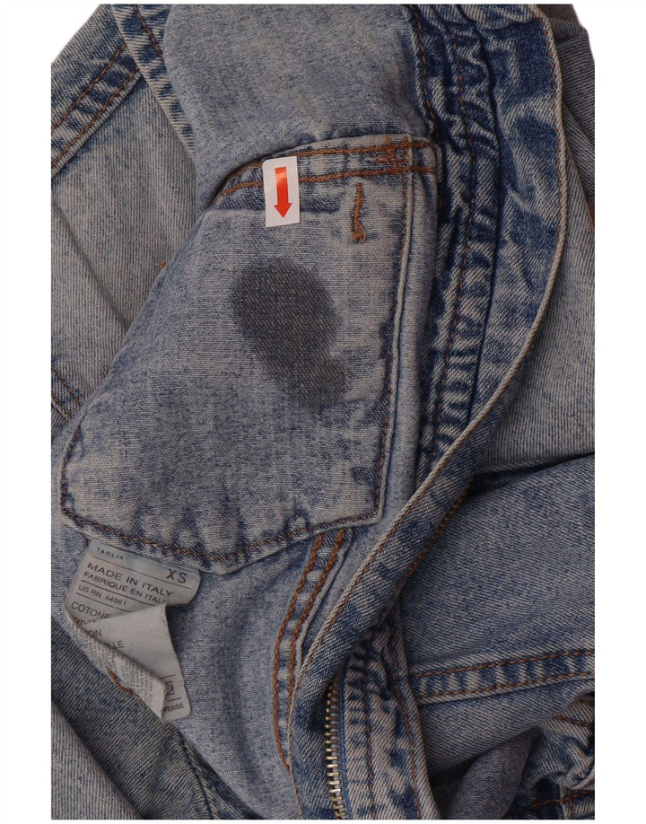 Jachetă de denim crop United Colors of Benetton pentru femei UK 6 XS Blue Classic