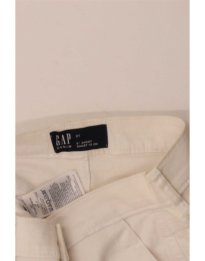 Pantaloni scurți din denim pentru femei Gap W27 Small White Bumbac
