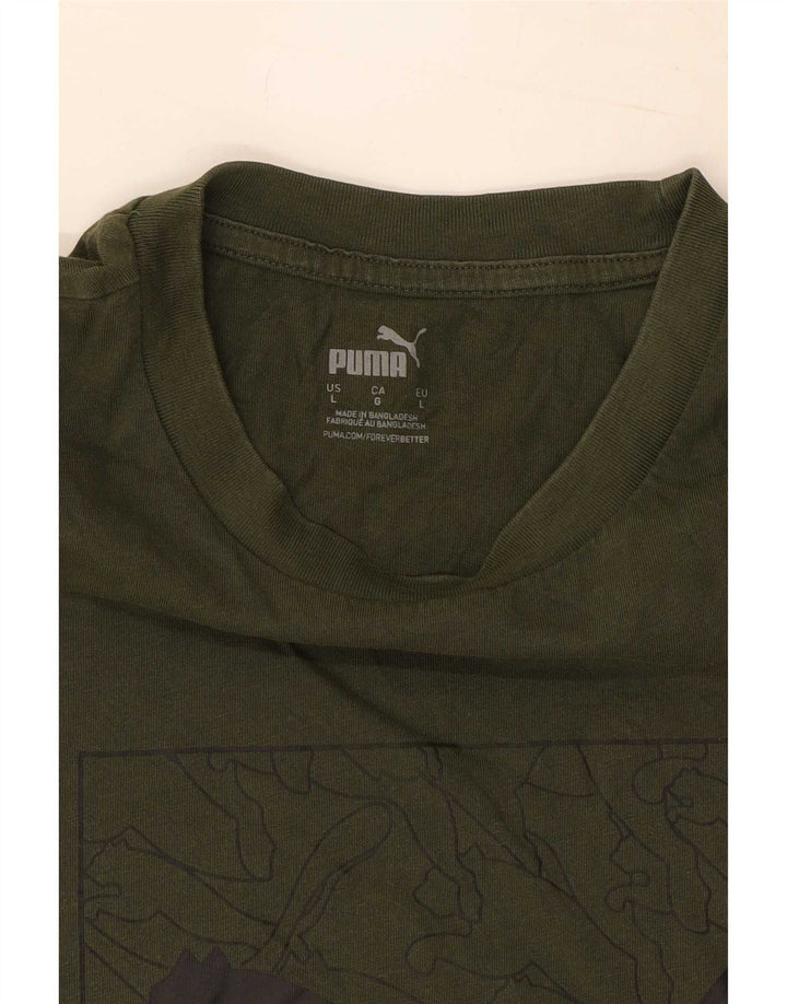 Tricou grafic Puma pentru bărbați Top Large Kaki