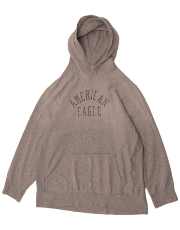 Pulover cu glugă cu grafic pentru bărbați American Eagle, bumbac gri 2XL