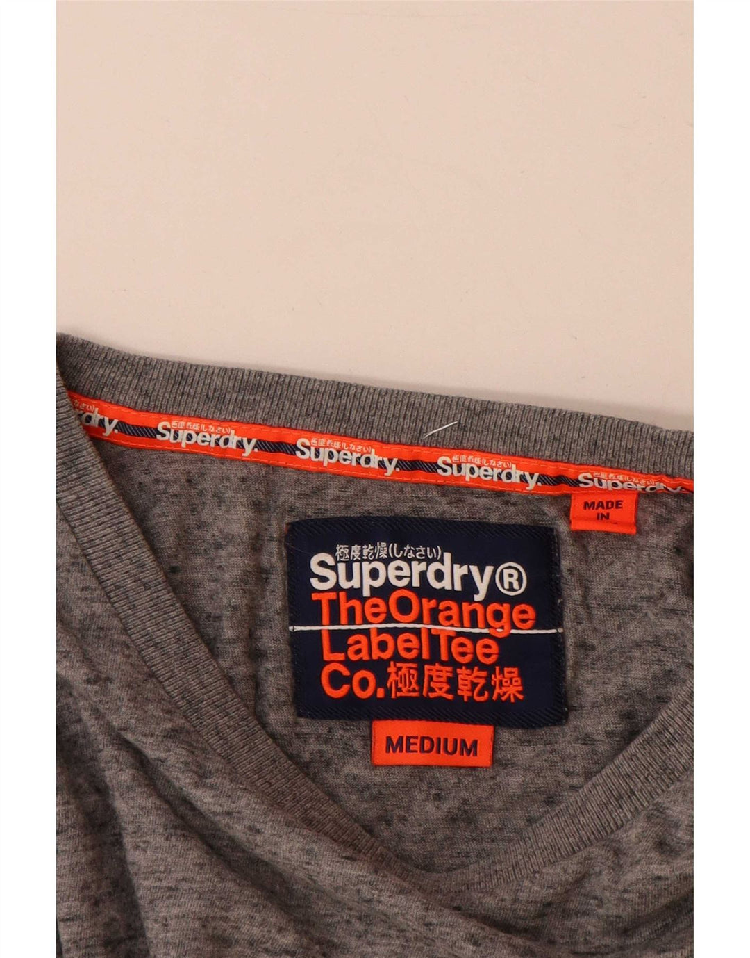 Tricou pentru bărbați Superdry Top din bumbac cu pete gri mediu