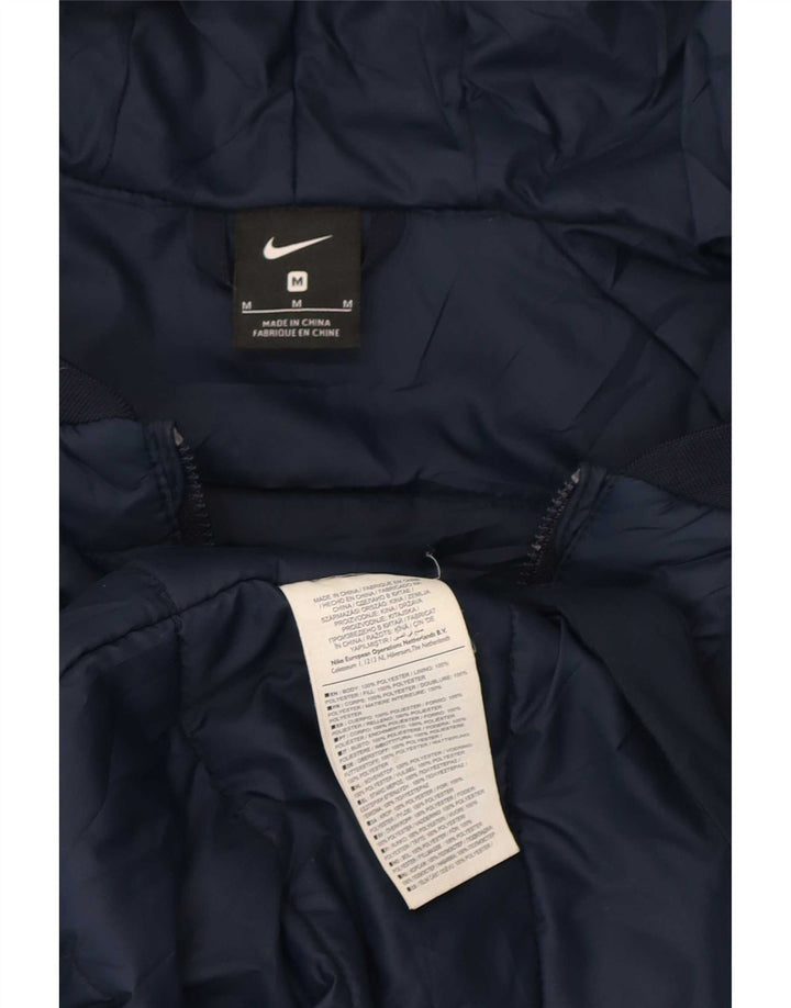 Jachetă de vânt cu glugă pentru bărbați Nike UK 38 Poliester mediu albastru bleumarin
